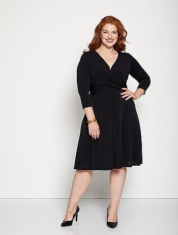 Vestido corto cruzado de punto - Afibel