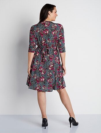 Vestido corto cruzado de punto - Afibel