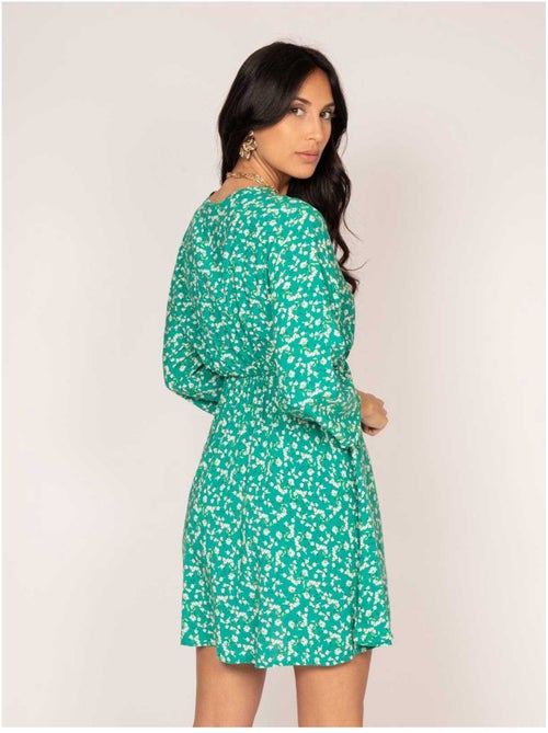 Vestido corto cruzado estampado INEO - Kiabi