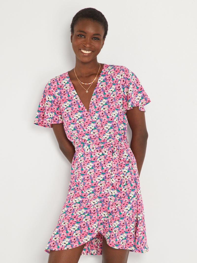 Vestido corto cruzado 'JDY' ROSA - Kiabi
