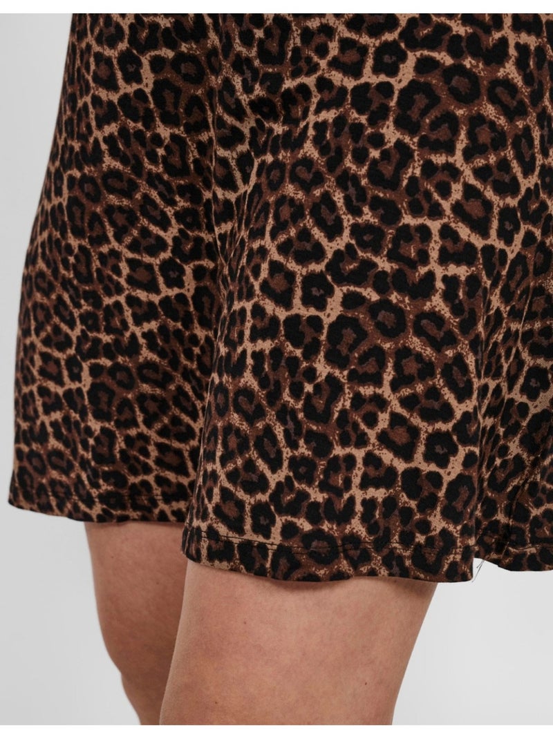 Vestido corto, cuello redondo Vero Moda Marrón - Kiabi