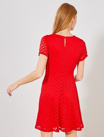 Vestido corto de encaje - Kiabi