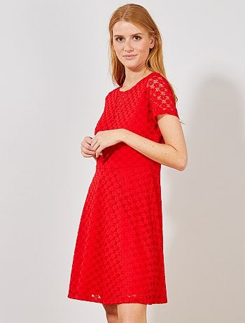 Vestido corto de encaje - Kiabi