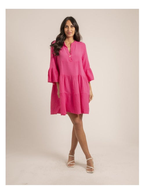 Vestido corto de gasa de algodón IELLA - Kiabi