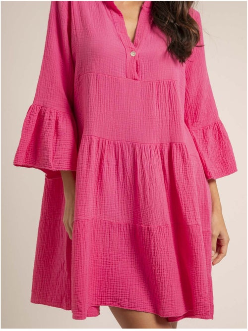 Vestido corto de gasa de algodón IELLA - Kiabi