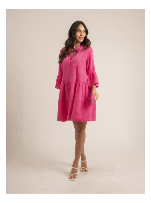 Vestido corto de gasa de algodón IELLA - Kiabi