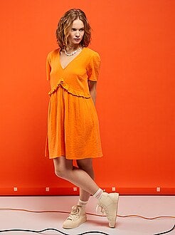 Rebajas Vestidos de mujer naranja - Kiabi