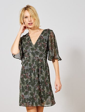 Vestido corto de gasa - Kiabi