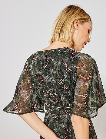 Vestido corto de gasa - Kiabi