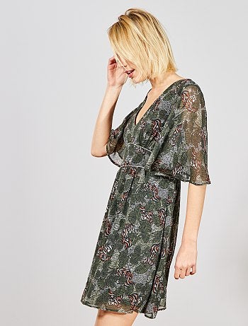 Vestido corto de gasa - Kiabi