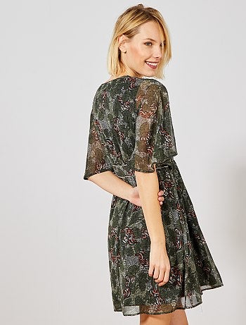 Vestido corto de gasa - Kiabi