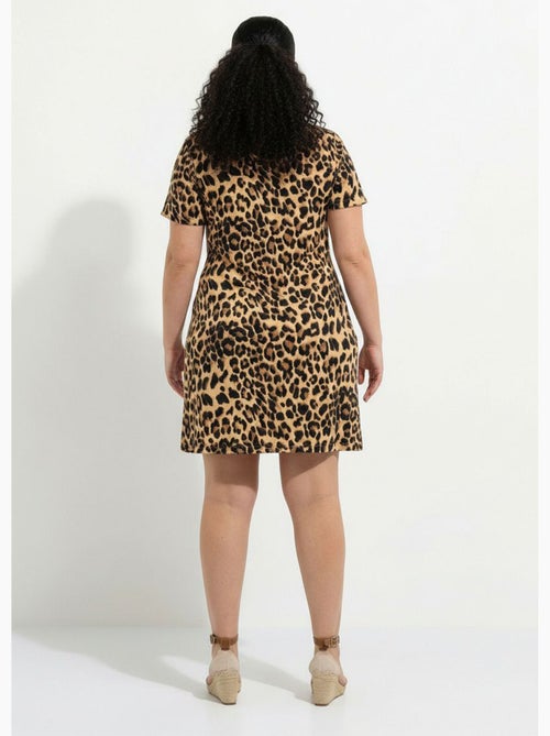 Vestido corto de jersey con estampado de leopardo - AFIBEL - Kiabi