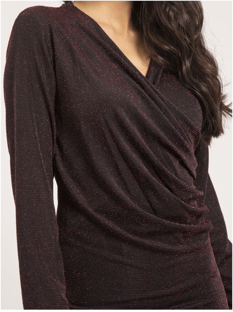 Vestido corto de lentejuelas IZUMI Rojo - Kiabi