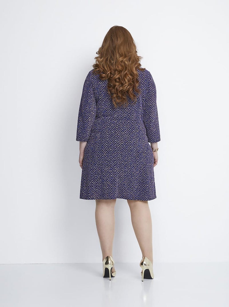 Vestido corto de malla con lentejuelas - AFIBEL Azul - Kiabi