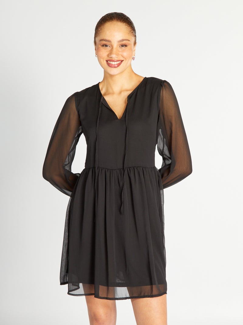 Vestido corto de manga larga 'JDY' negro - Kiabi