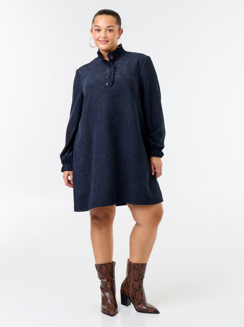 Vestido corto de pana Azul - Kiabi
