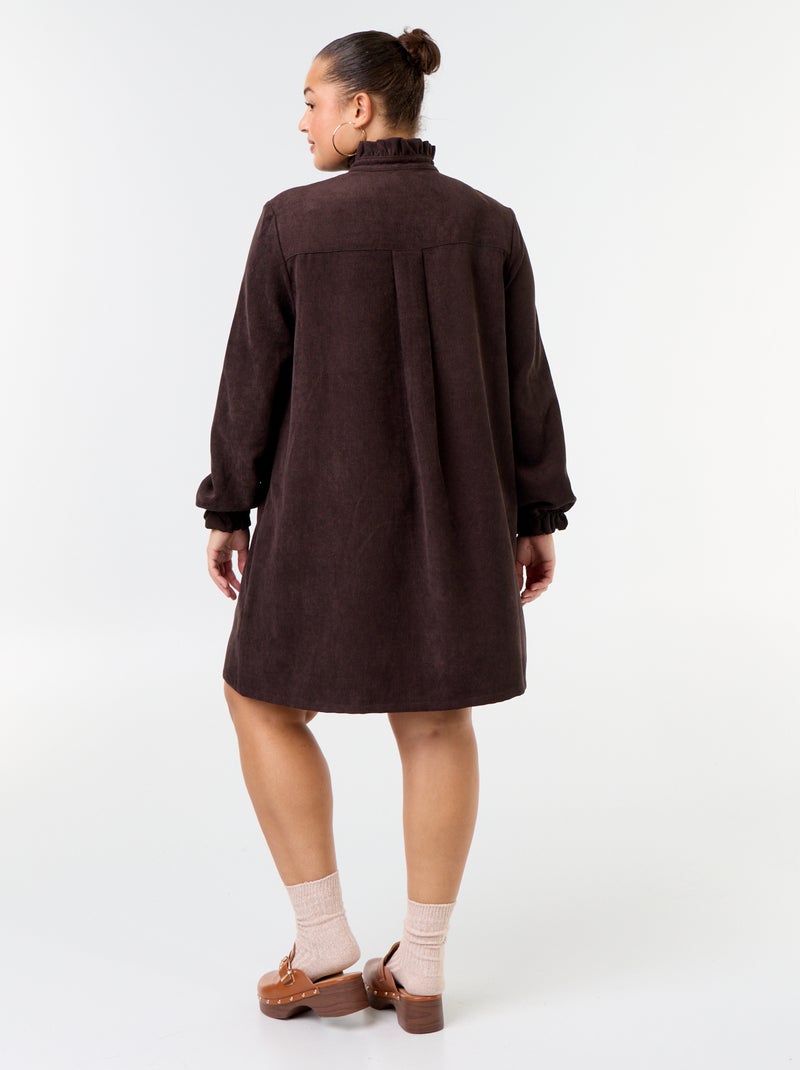 Vestido corto de pana Marron - Kiabi