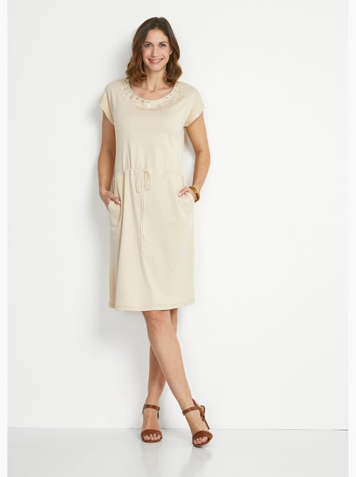 Vestido corto de playa con mangas kimono - Afibel - Kiabi