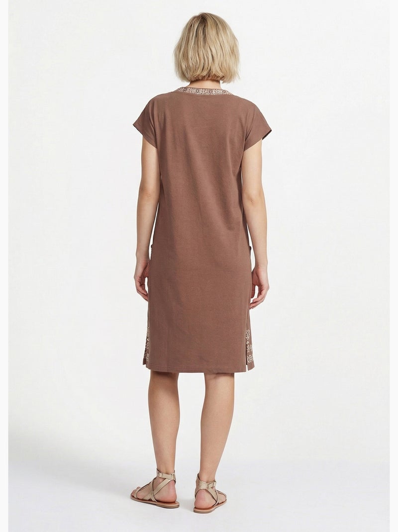 Vestido corto de playa suelto - Afibel Marrón - Kiabi