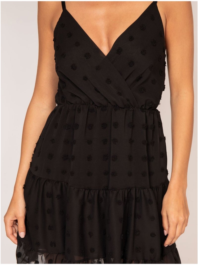 Vestido corto de plumetí IPEKA Negro - Kiabi