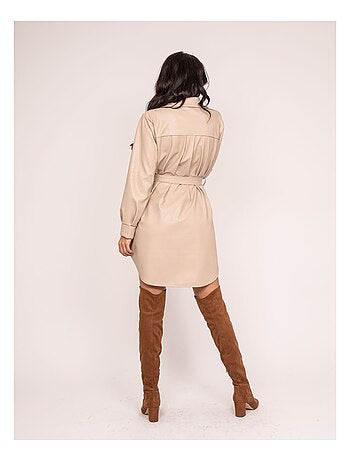 Vestido corto de polipiel ISKY