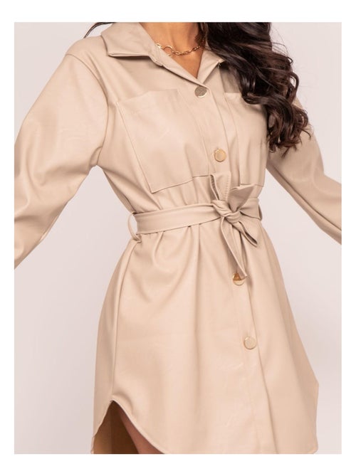 Vestido corto de polipiel ISKY - Kiabi