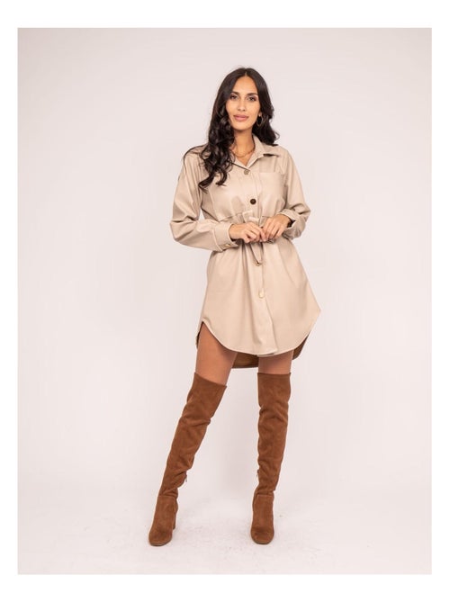 Vestido corto de polipiel ISKY - Kiabi