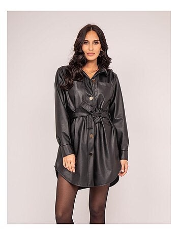 Vestido corto de polipiel ISKY