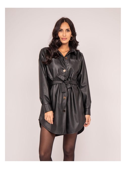 Vestido corto de polipiel ISKY - Kiabi