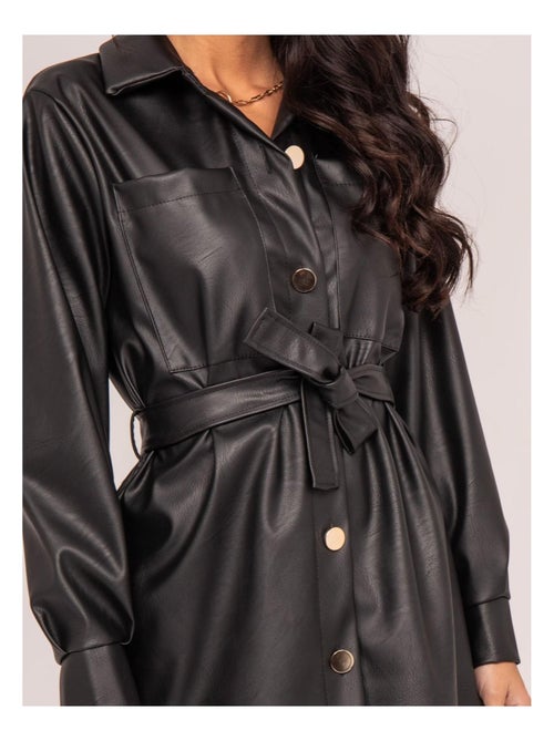 Vestido corto de polipiel ISKY - Kiabi