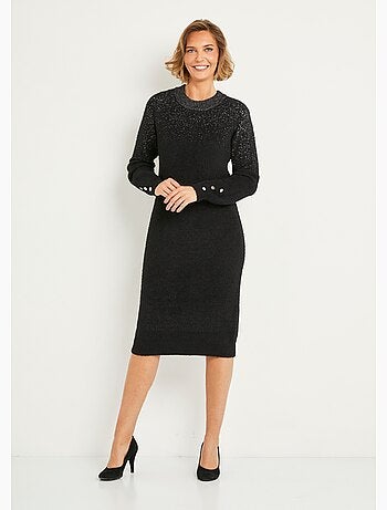 Vestido corto de punto brillante - Afibel