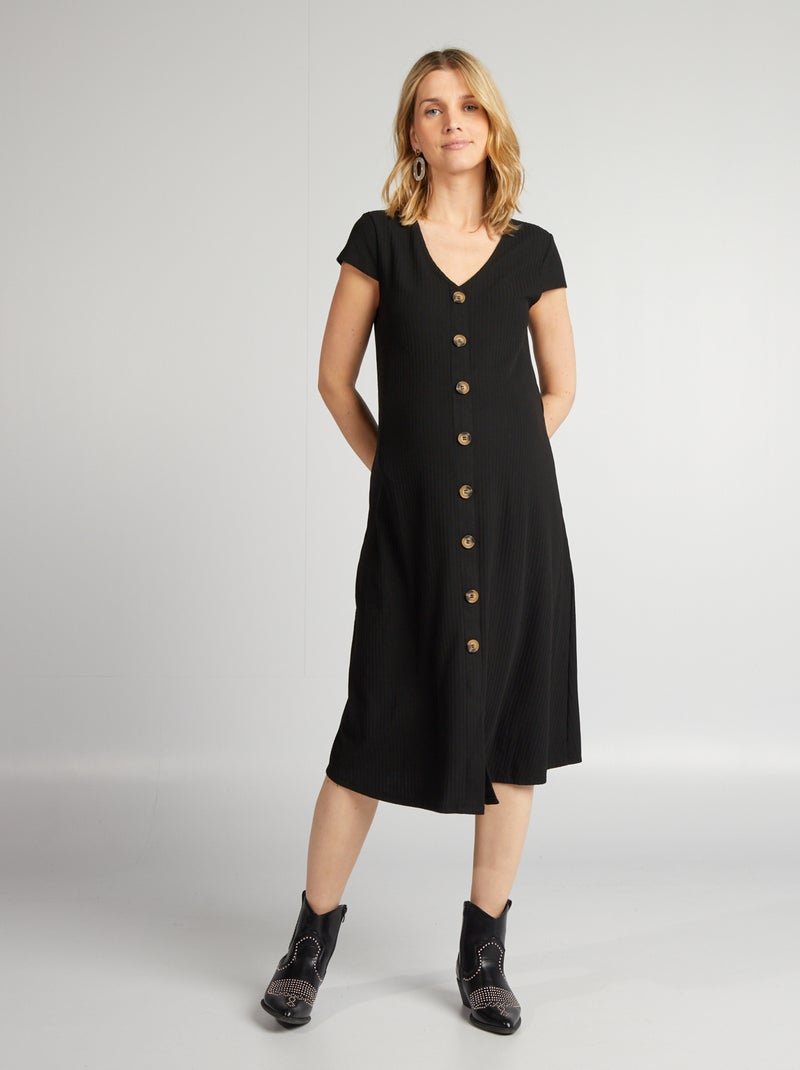 Vestido corto de punto de canalé 'Only Maternity' NEGRO - Kiabi