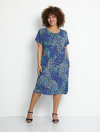 Vestido corto de punto estampado
