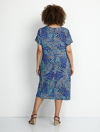 Vestido corto de punto estampado