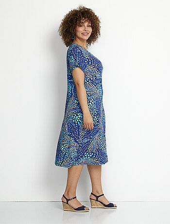 Vestido corto de punto estampado