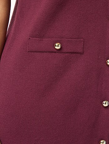 Vestido corto de punto grueso abotonado
