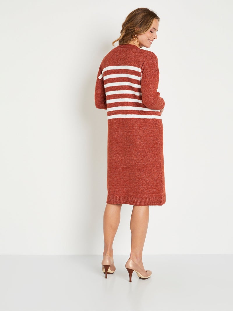 Vestido corto de punto jersey Naranja - Kiabi