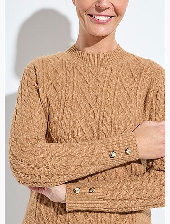 Vestido corto de punto liso con cuello redondo - Afibel