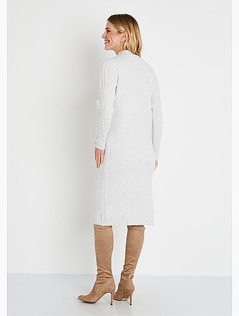 Vestido corto de punto liso con cuello redondo - Afibel