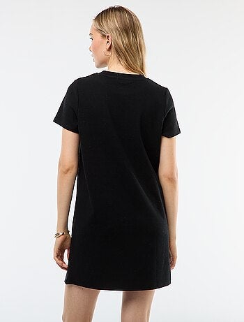 Vestido corto de punto suave acanalado