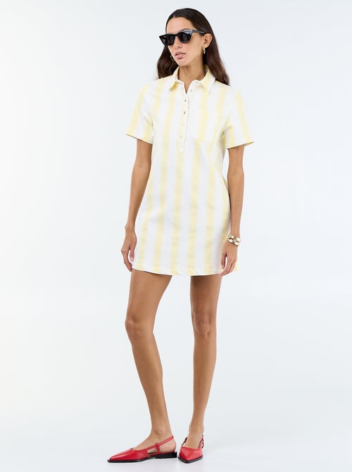 Vestido corto de sarga - Kiabi