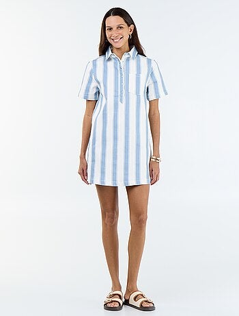 Vestido corto de sarga