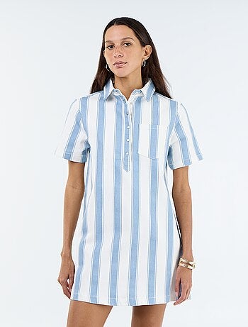 Vestido corto de sarga