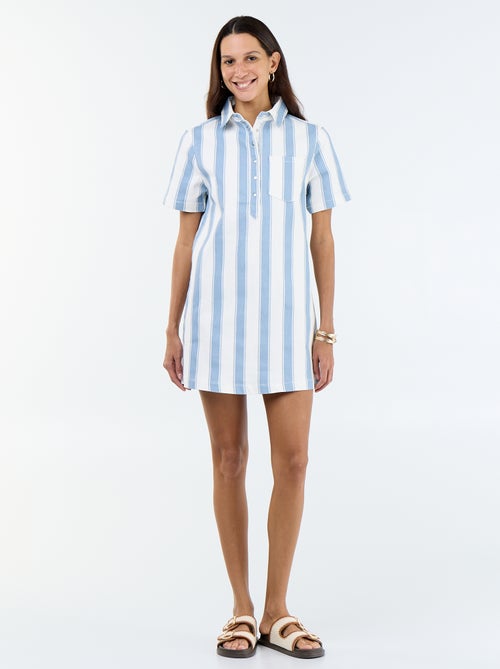 Vestido corto de sarga - Kiabi