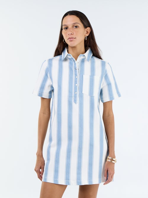 Vestido corto de sarga - Kiabi