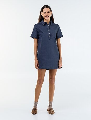 Vestido corto de sarga
