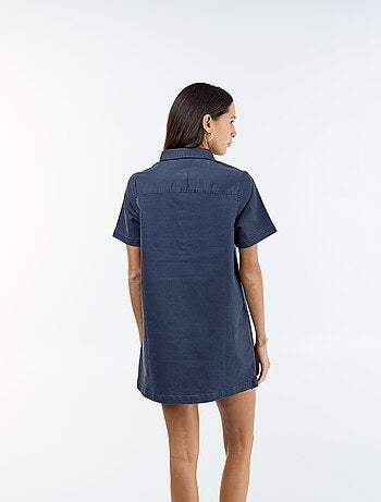 Vestido corto de sarga