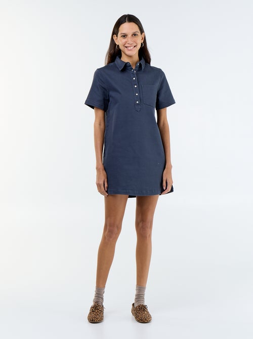 Vestido corto de sarga - Kiabi