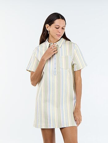 Vestido corto de sarga