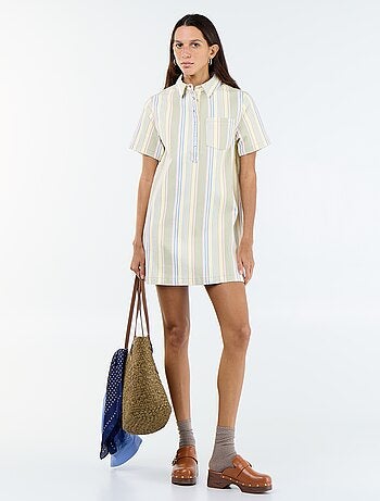 Vestido corto de sarga
